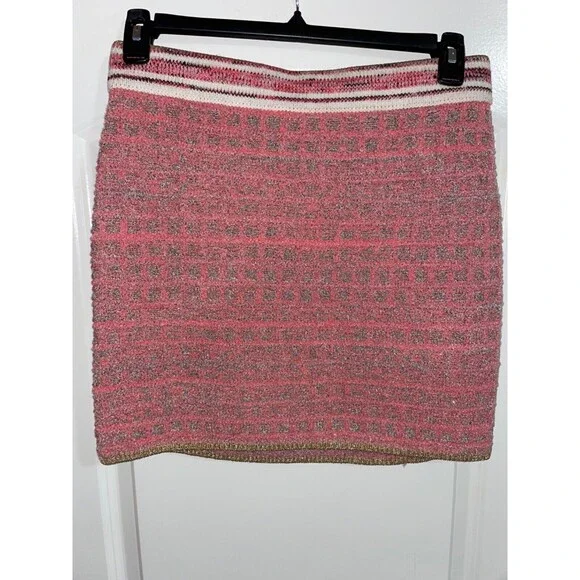 L'Agence Julius Tweed Waffle Stitch Knit Stretch Mini Skirt size M NWT